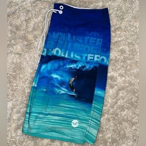 Hollister Ocean Wave Graphic Swim Shorts